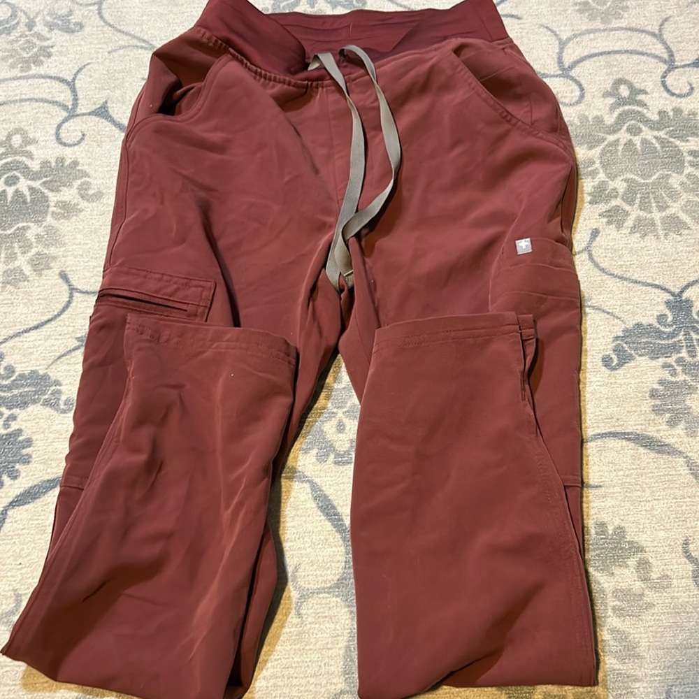 Figs scrubs dark cherry